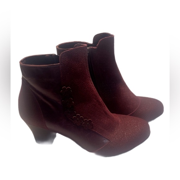 NWT Brako anatomic Burgundy Comfortable suede leather ankle zippered bootie 36 - Picture 3 of 5